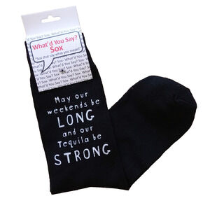 Foozys Graphic Quote Funny Black Socks Tequila Weekend Themed Unisex One Size